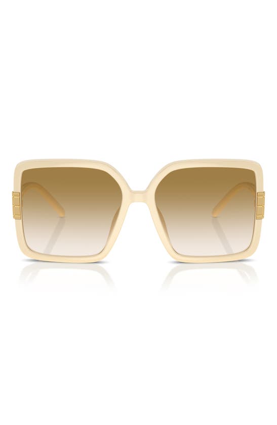 Shop Tory Burch 57mm Gradient Square Sunglasses In Milky Ivory