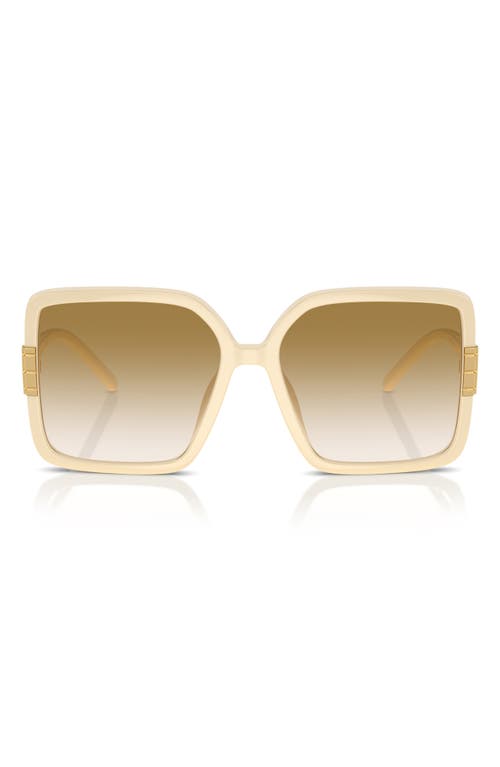 57mm Gradient Square Sunglasses in Milky Ivory