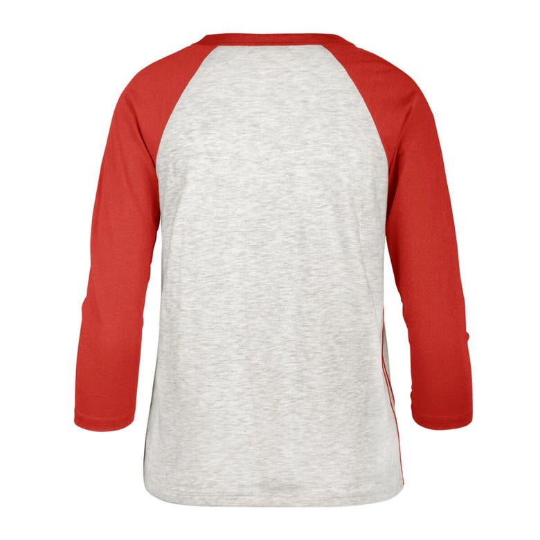 Women's '47 Gray Boston Red Sox City Connect Retro Daze Ava Raglan 3/4-Sleeve T-Shirt Size: Small