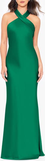 Xscape Evenings Halter Neck Satin Trumpet Gown | Nordstrom