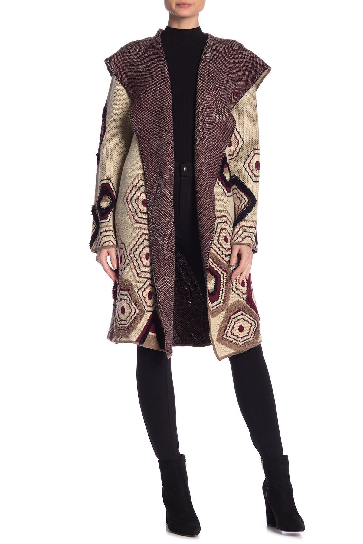 geo print cardigan