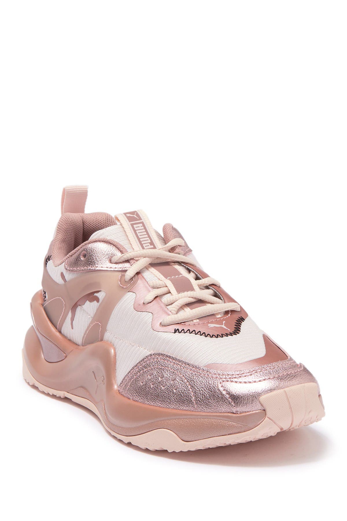 metallic athletic shoes