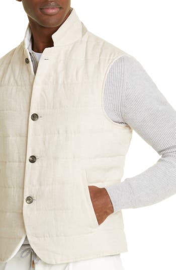 Eleventy Reversible Linen Vest | Nordstrom