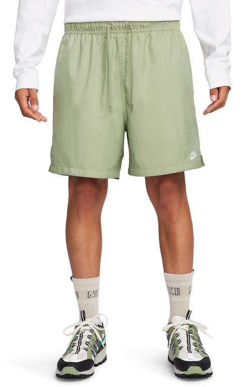 Nike Club Woven Flow Shorts In Oil Green/white