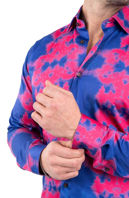 Maceoo Fibonacci Temperate Contemporary Fit Button-up Shirt In Blue