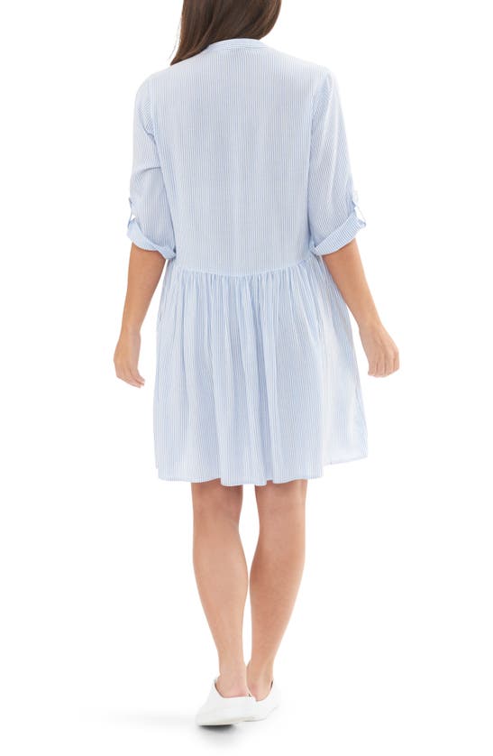 Shop Ripe Maternity Sam St/nursing Dress In Sky Blue / White