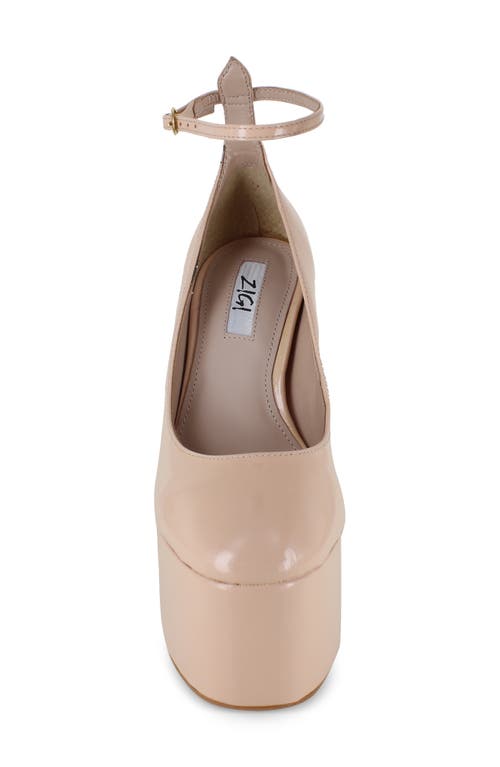 Zigi Nikole Ankle Strap Platform Pump In Blush Patent