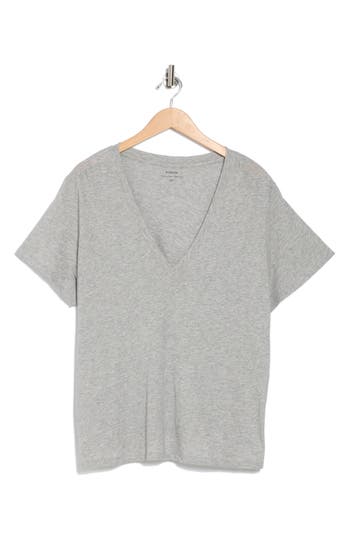 Vince Essential V-neck T-shirt In H Grey