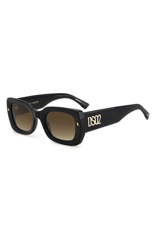 Shop Dsquared2 51mm Rectangular Sunglasses In Black/brown Gradient