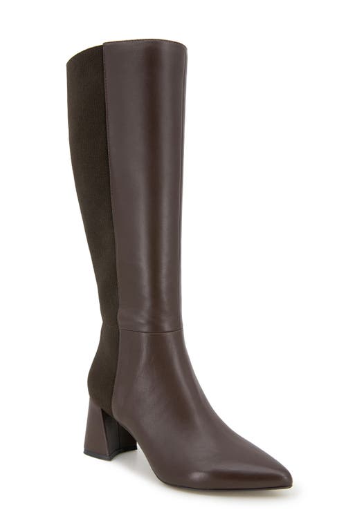 Shop Gentle Souls By Kenneth Cole Dionne Pointed Toe Knee High Boot In Chocolate Leather