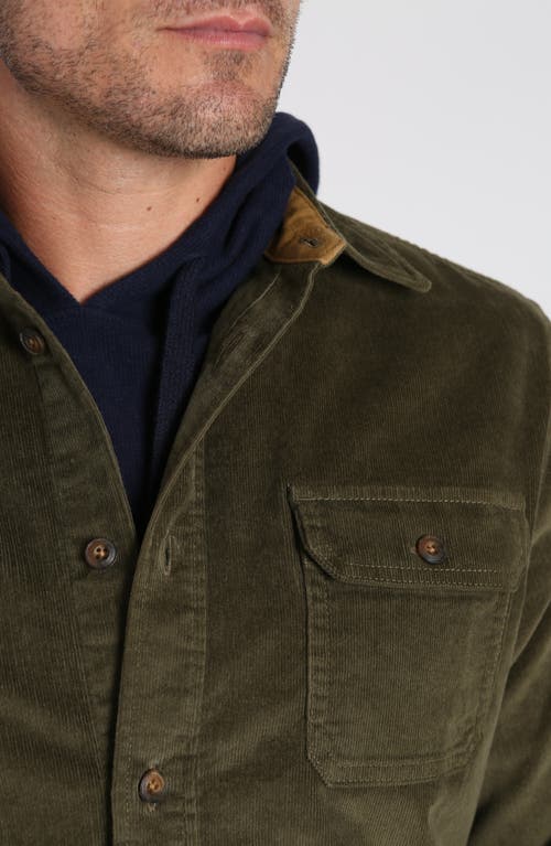 Jachs Stretch Corduroy Overshirt In Green