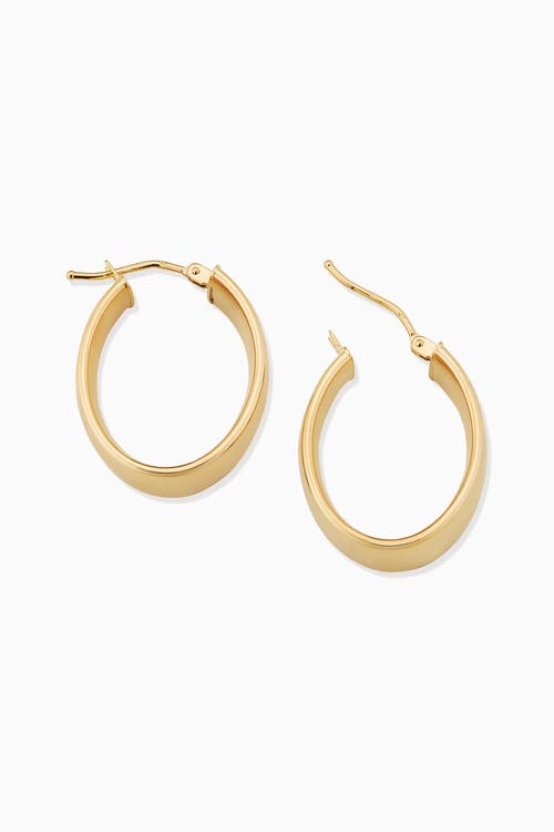 Shop Oradina 14k Yellow Gold The One Midi Oval Hoops