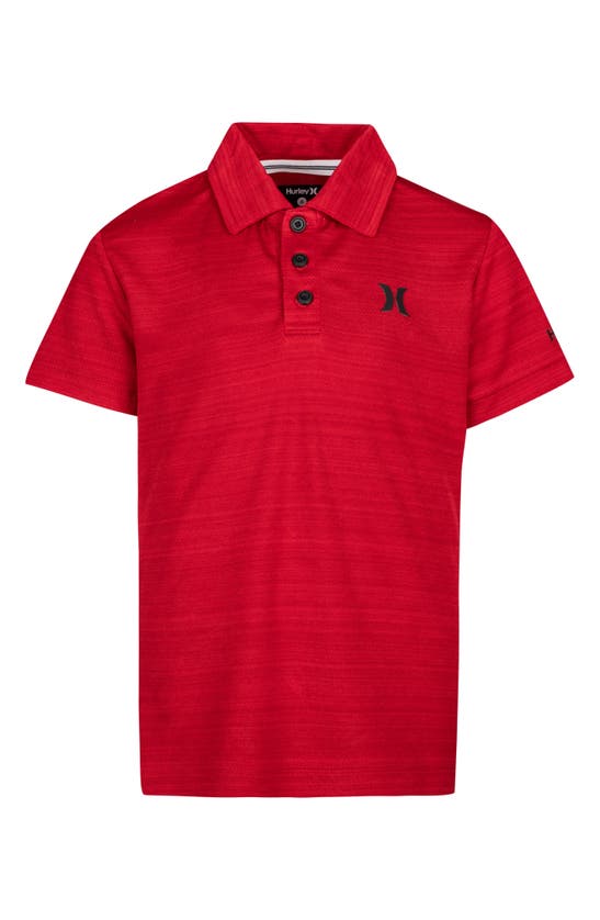 Hurley Kids' Belmont Dri-fit Polo In Gym Red Heather