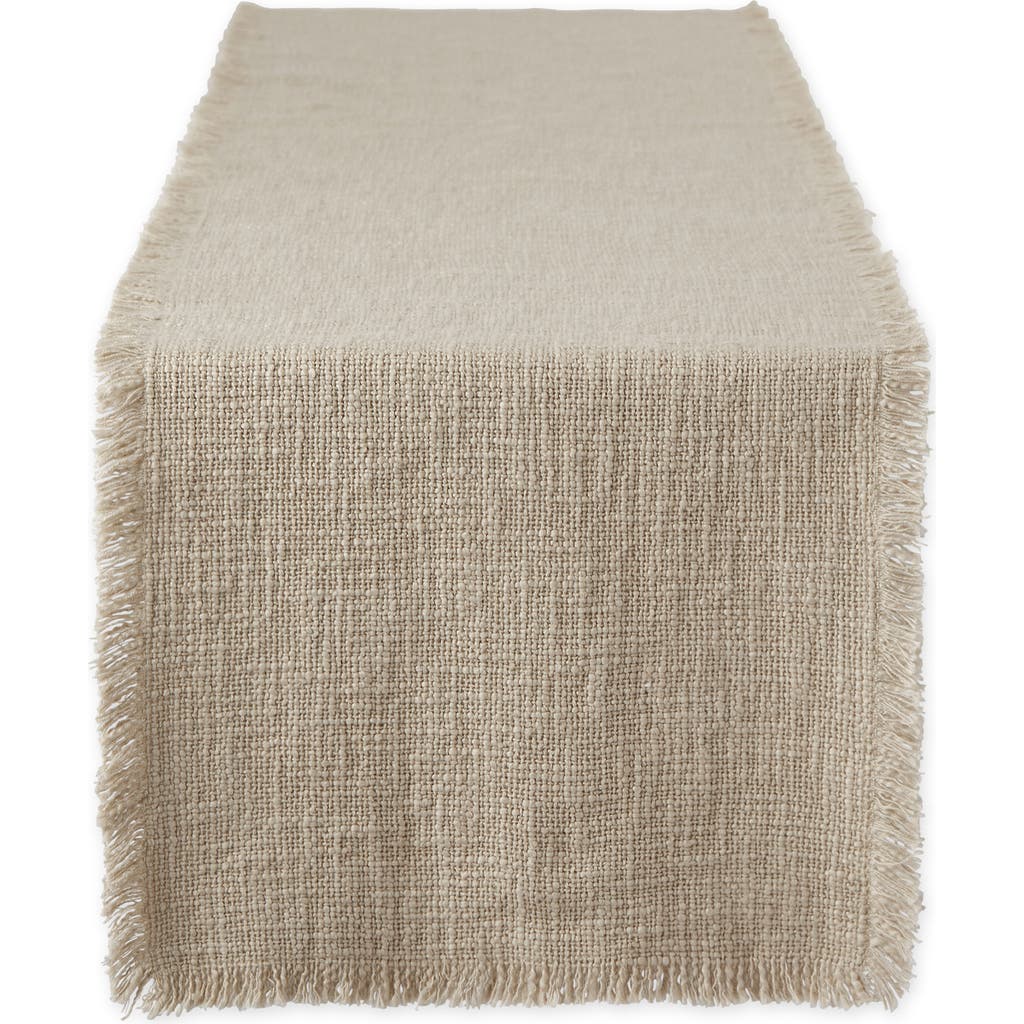 Design Imports Chino Basket Fringe Table Runner In Natural