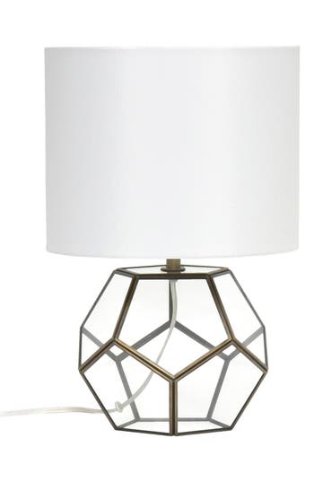 Shop Lalia Home Octagonal Table Lamp In Brass/clear Glass
