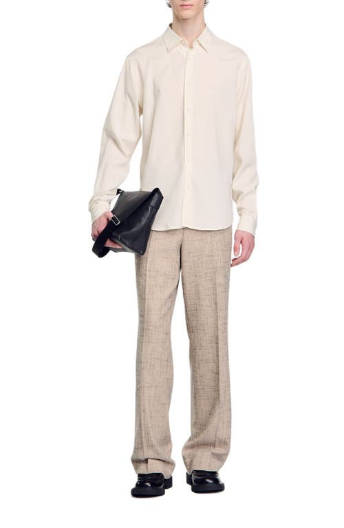 Shop Sandro Long-sleeved Loose-fit Shirt In White