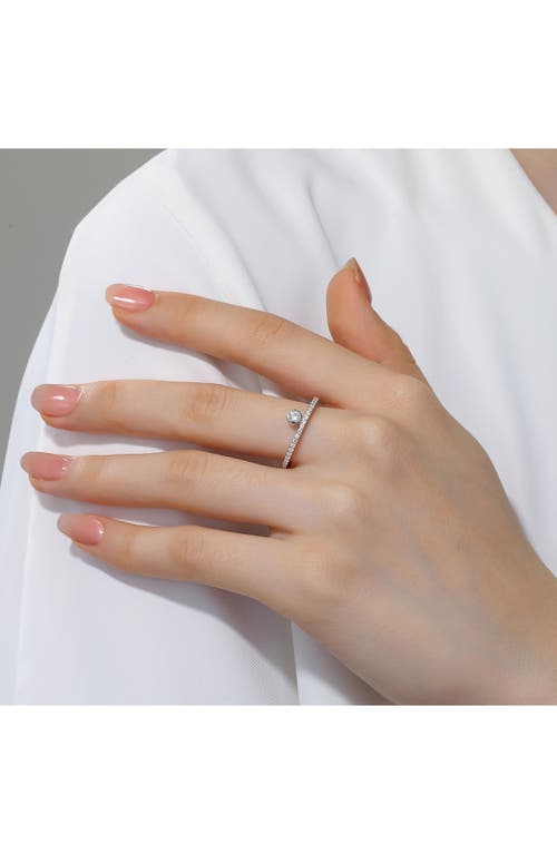 Lafonn Simulated Diamond Half Eternity Ring In Silver