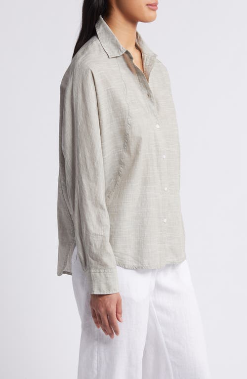 Shop Caslonr Caslon(r) Dolman Sleeve Cotton Button-up Shirt In Olive Burnt Cross Dye