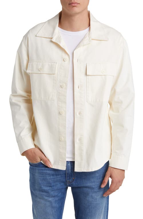 NN07 Roger Organic Cotton Shirt Jacket Off White at Nordstrom, R