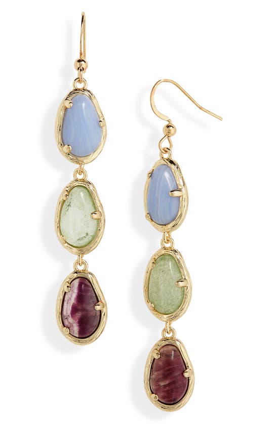 Nordstrom Semiprecious Stone Drop Earrings In Blue Lace Agate- Fluorite