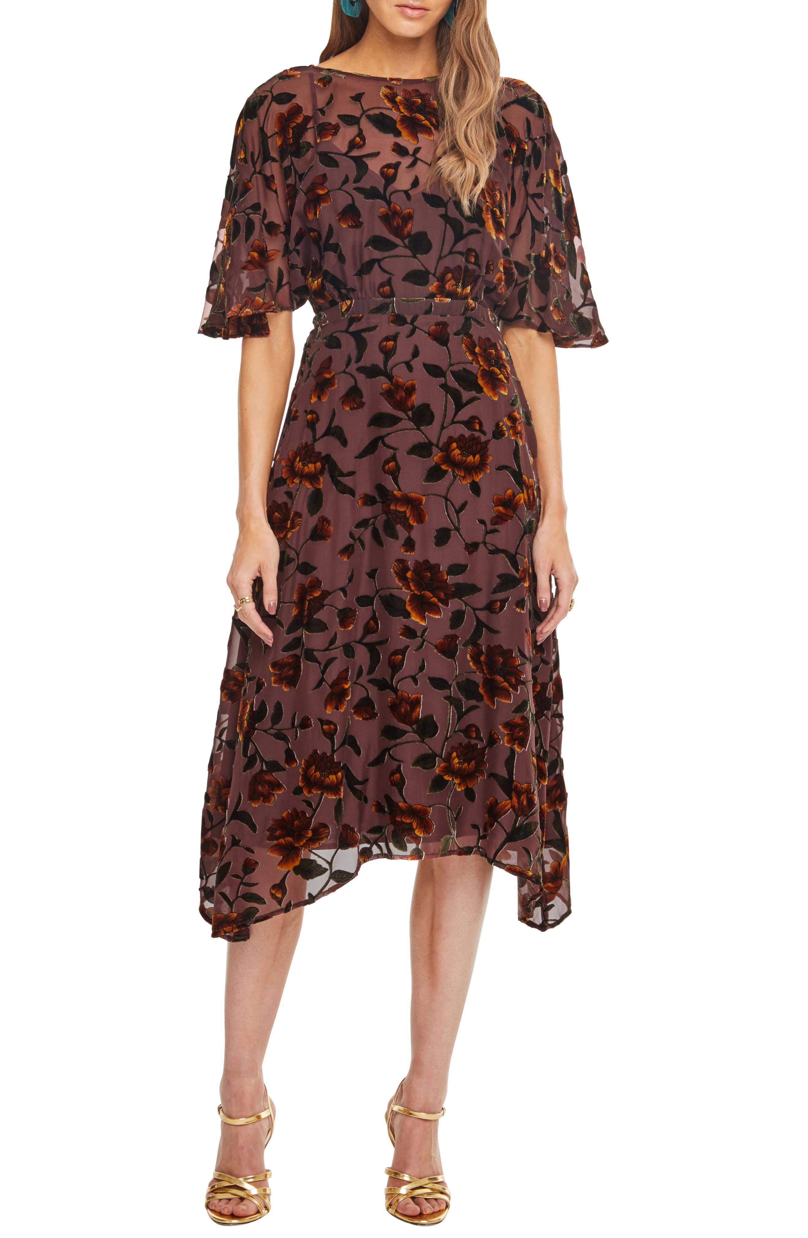 Astr The Label Sadie Floral Burnout Dress