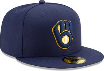 Men's New Era Navy Milwaukee Brewers Home Authentic Collection On-Field  59FIFTY Fitted Hat
