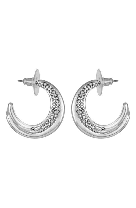 Crystal Pavé Hoop Earrings