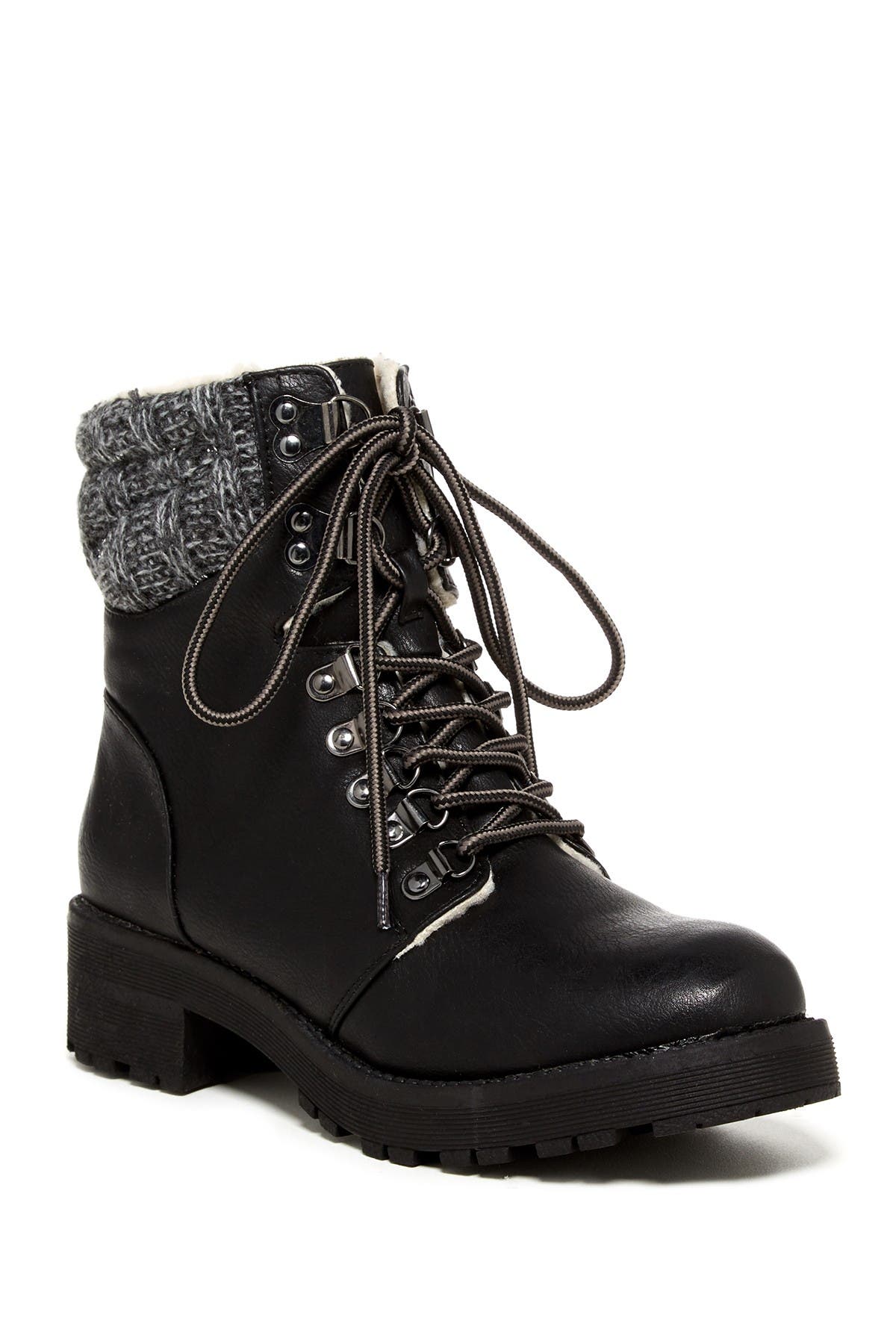black shearling lined boots