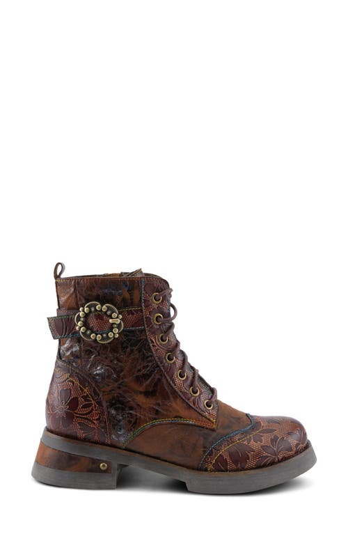 L'artiste By Spring Step Harmanni Wingtip Lace-up Bootie In Brown Multi