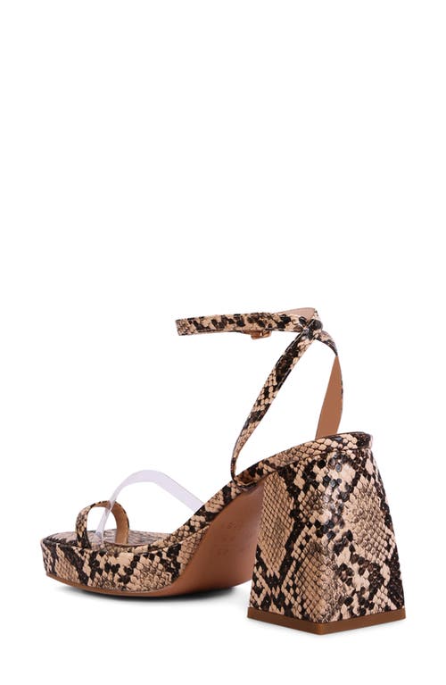 LONDON RAG LONDON RAG SUCH FLIRT SNAKE EMBOSSED BLOCK HEEL SANDAL 