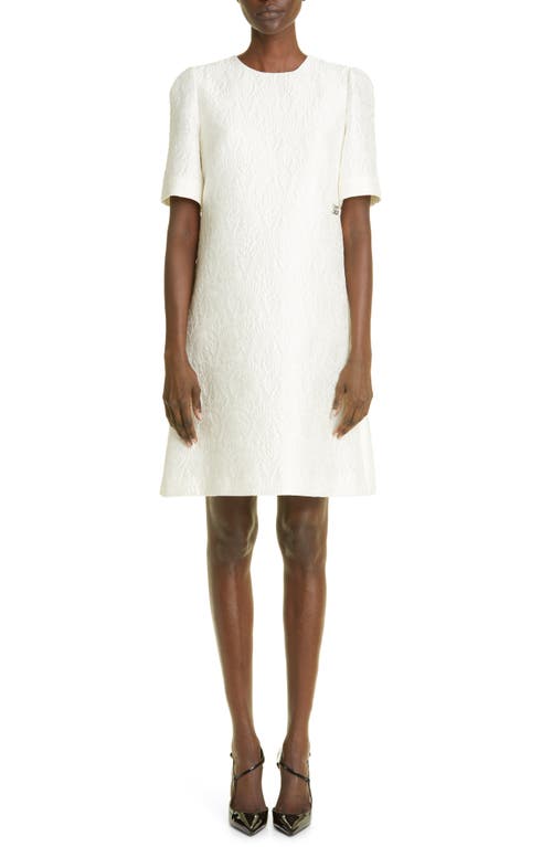 Dolce & Gabbana Floral Jacquard Shift Dress in Natural White at Nordstrom, Size 2 Us