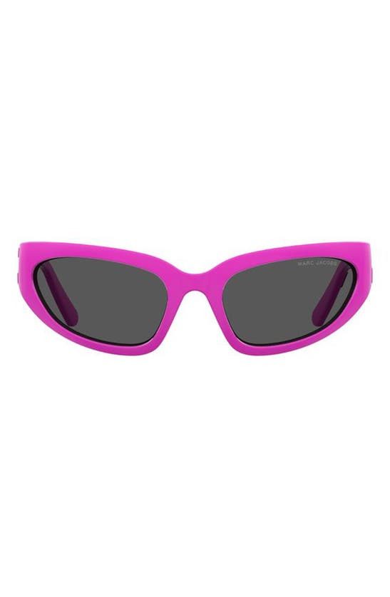 Shop Marc Jacobs 61mm Gradient Cat Eye Sunglasses In Fuchsia Black/ Grey