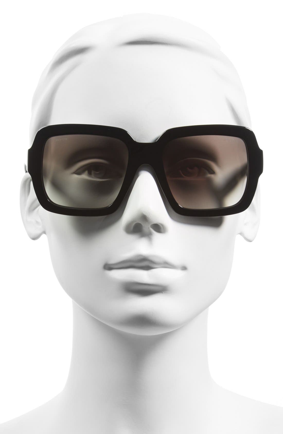 prada 56mm square sunglasses