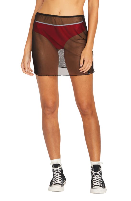 Volcom X Coco Ho Sheer Mesh Miniskirt In Black