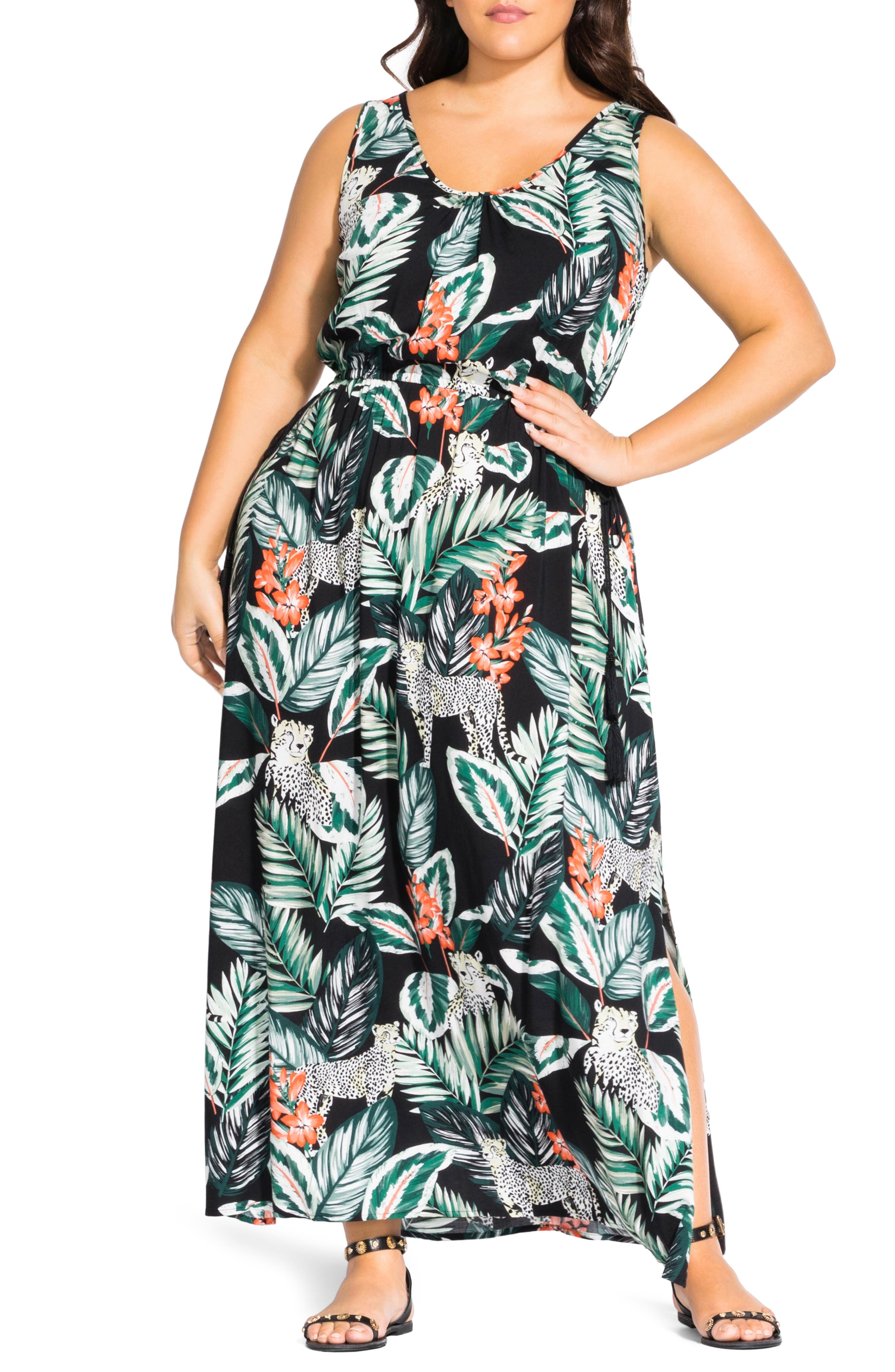 Plus Size City Chic Pacifica Maxi Dress, Green