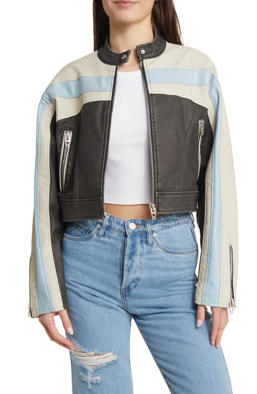 BLANKNYC Faux Leather Moto Racer Jacket Light Speed at Nordstrom,