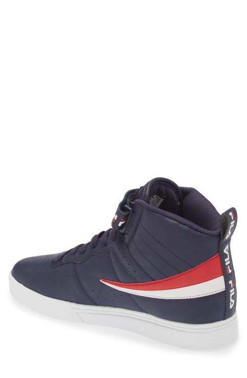 Shop Fila Vulc 13 High Top Sneaker In Navy/red/white