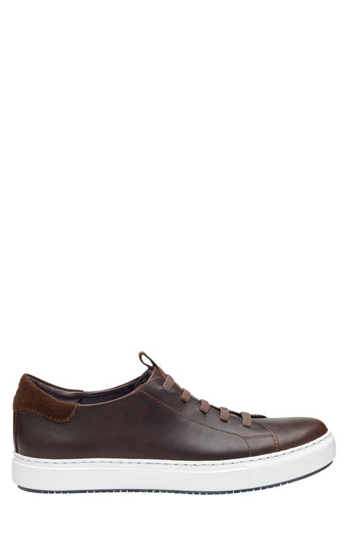 Shop Johnston & Murphy Anson Lace To Toe Sneaker In Dark Brown English Full Grain