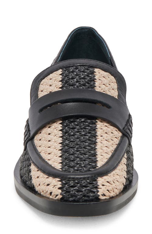Dolce Vita Halley Woven Loafer In Black Multi Raffia