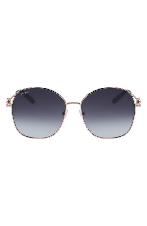 Shop Ferragamo 59mm Gradient Sunglasses In Rose Gold/grey Gradient