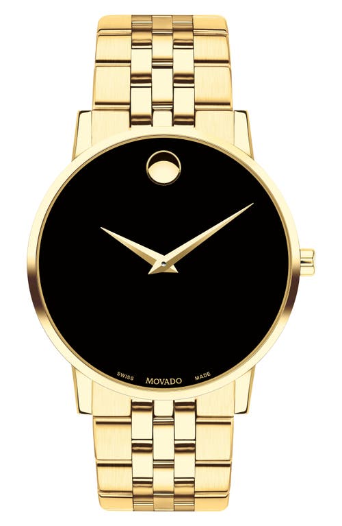 Shop Movado Museum Dot Bracelet Watch, 40mm In Gold/black/gold