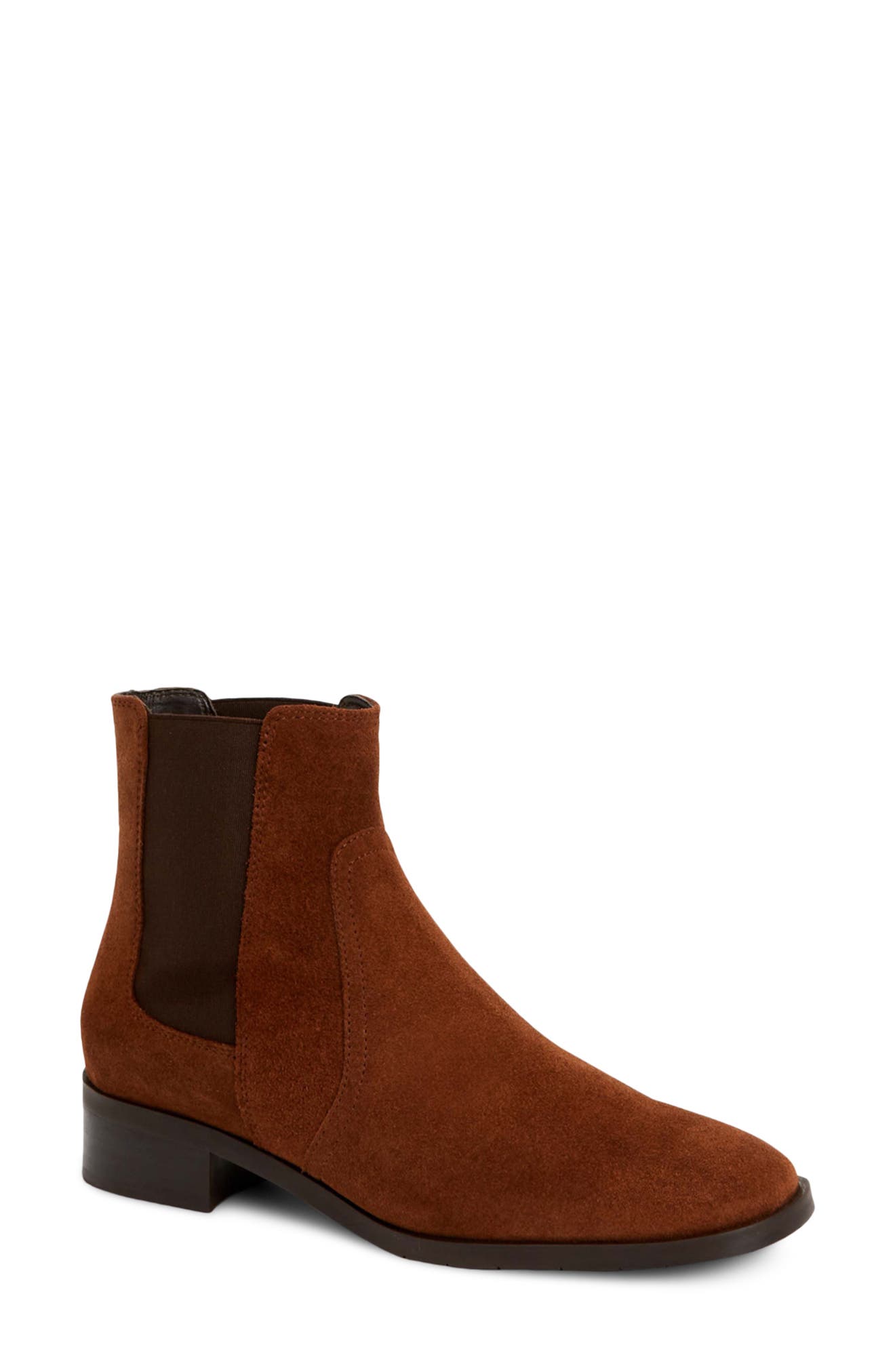 chestnut suede chelsea boots