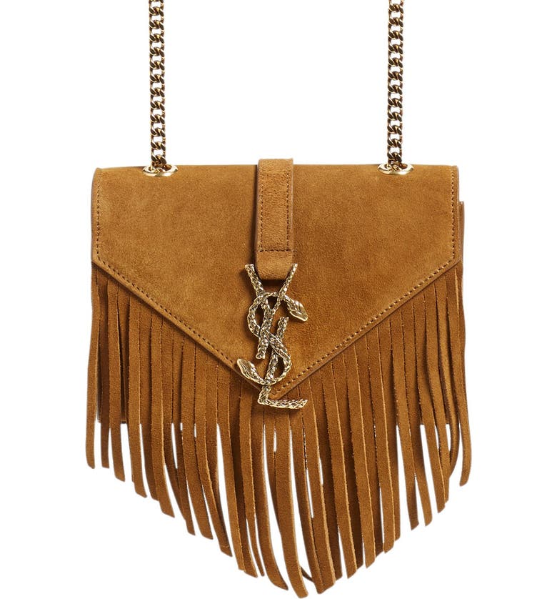 Saint Lau Small Monogram Serpent Fringe Suede Crossbody Saint Lau Small Monogram Serpent