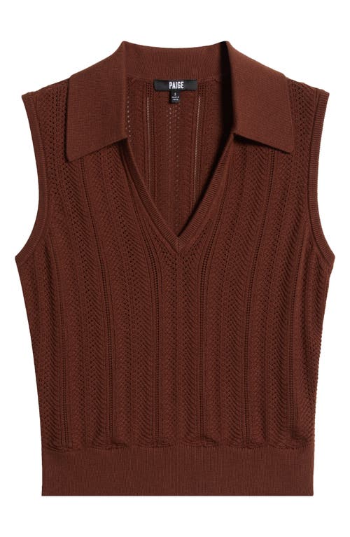 Shop Paige Rossana Sleeveless Pointelle Polo Sweater In Landslide