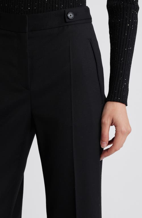 Shop Hugo Boss Boss Talia Wool Blend Flare Pants In Black