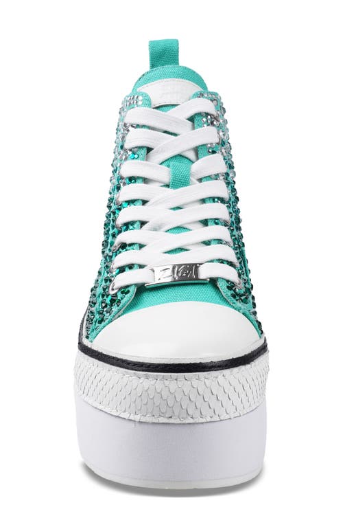 Zigi Carmensa Embellished Platform High Top Sneaker In Green