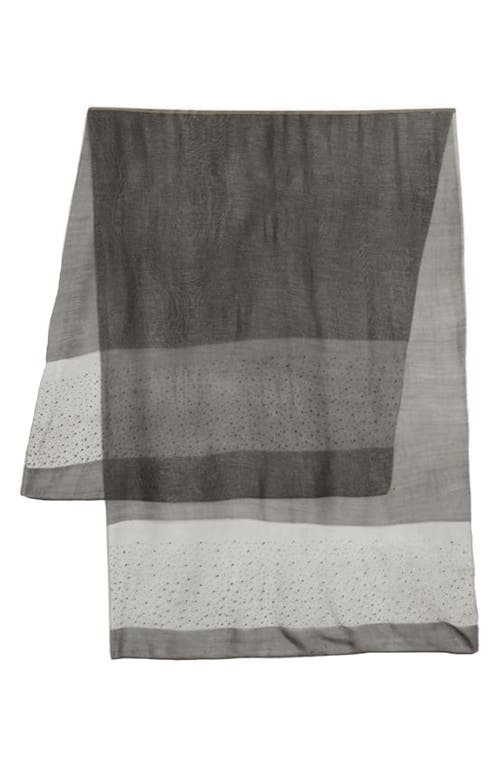 Saachi Crystal Embellished Silk & Wool Scarf In Grey