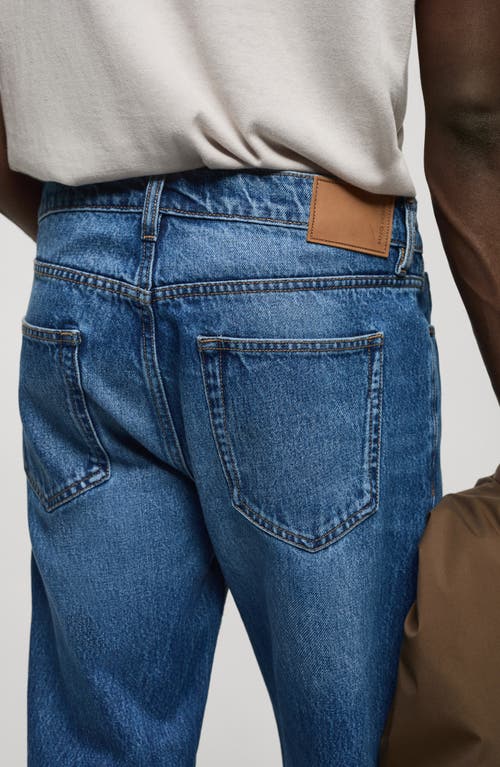 Mango Jean Bob Straight-fit In Dark Blue