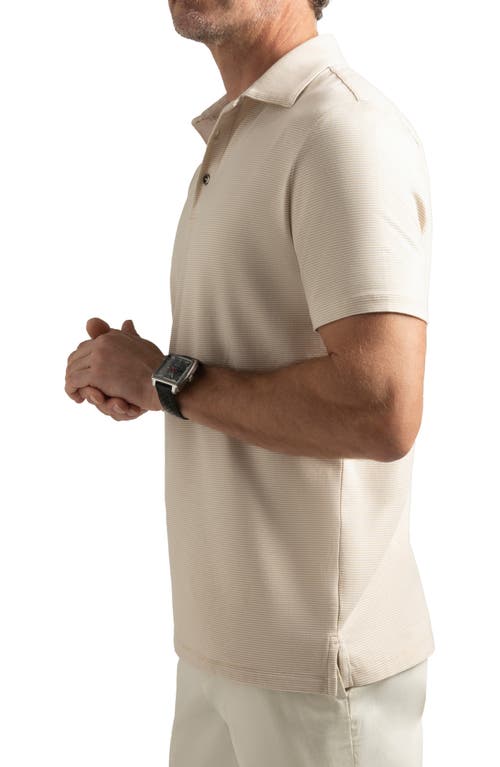 Shop Hypernatural Pinehurst Classic Fit Cotton Blend Golf Polo In Khaki/white