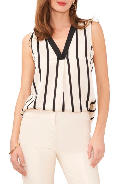 Vince Camuto Stripe Sleeveless Top in Soft Cream at Nordstrom, Size Medium